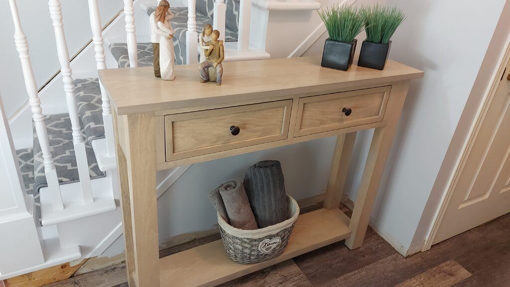 2-Drawer Console Table (Light beige)
