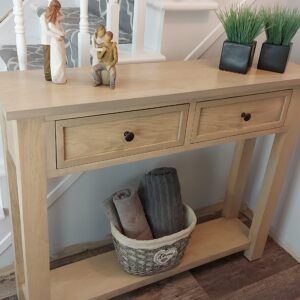 2-Drawer Console Table (Light beige)
