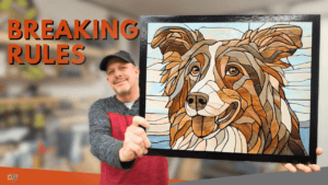 Australian Shepherd Stained Glass Illusion
