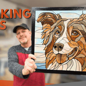 Australian Shepherd Stained Glass Illusion